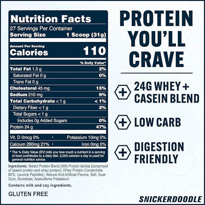 PEScience Select Protein Powder, Whey and Casein Blend, Clean Protein Powder for Women and Men, Low