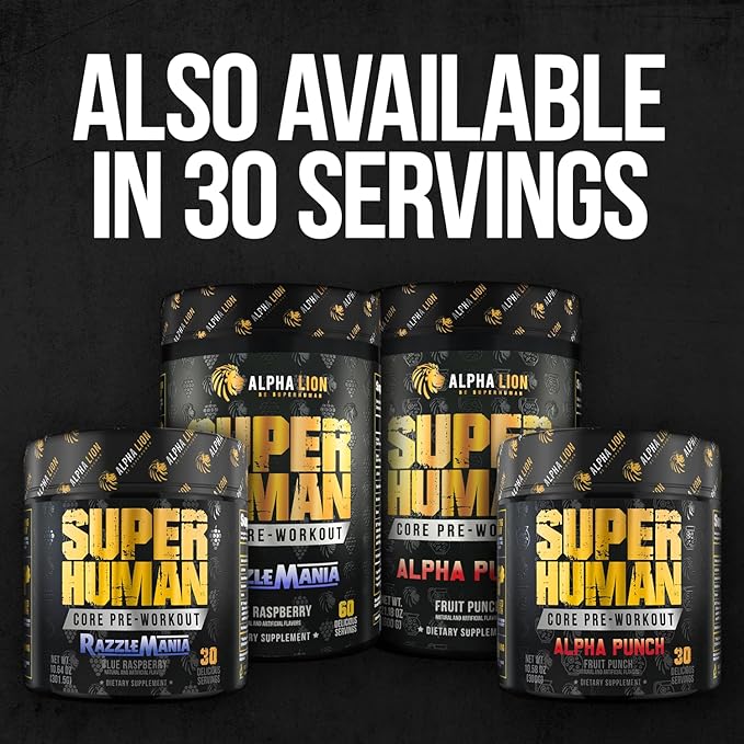 ALPHA LION Core Pre Workout with Creatine for Performance, Beta Alanine for Muscle, L-Citrulline