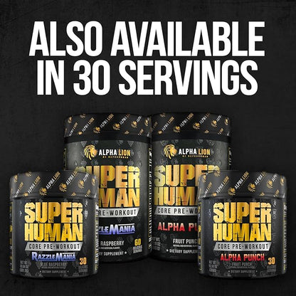 ALPHA LION Core Pre Workout with Creatine for Performance, Beta Alanine for Muscle, L-Citrulline