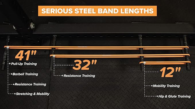 Serious Steel Fitness 32" Resistance Training Bands (Portable Exercise Band System Training Bands