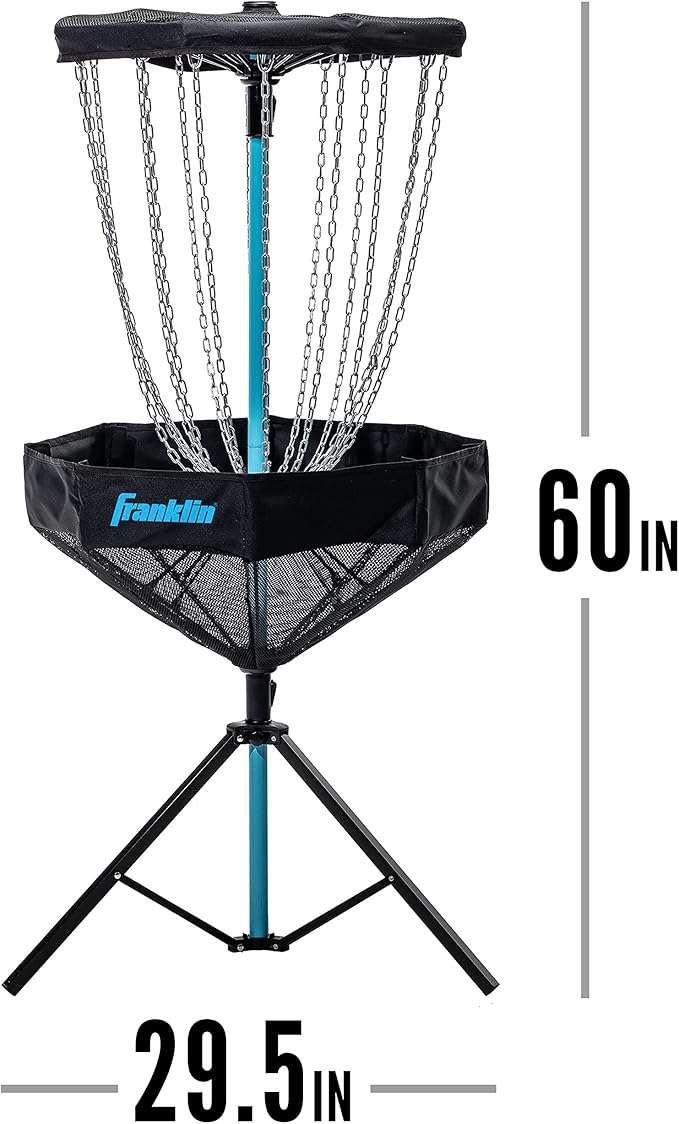 Franklin Sports Disc Golf Baskets - Portable Disc Golf Target with Chains Included - Disc Golf