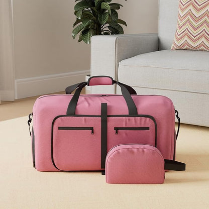 Felipe Varela Duffle Bag with Shoes Compartment and Adjustable Strap,Foldable Travel Duffel Bags