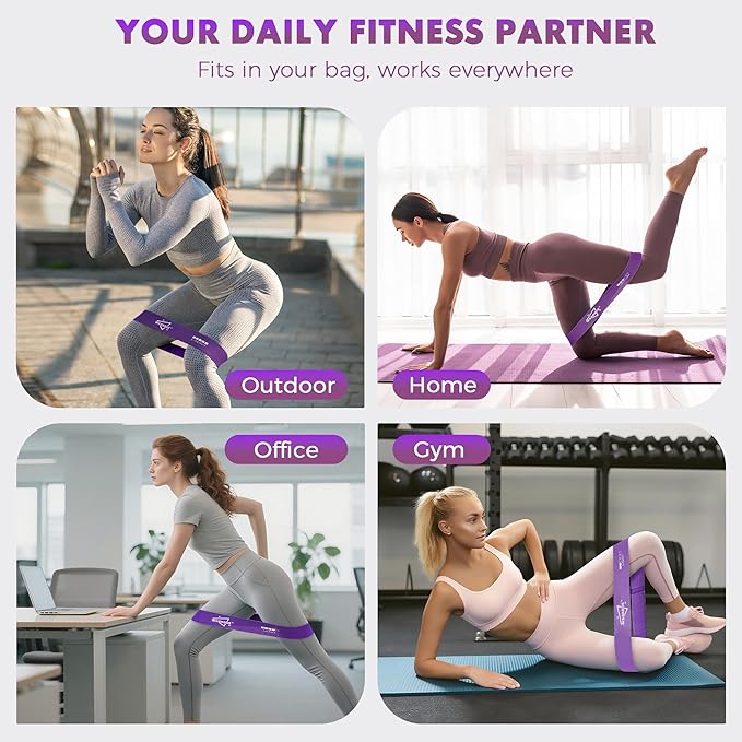 WSAKOUE Fabric Resistance Bands for Working Out – 5 Booty Bands for Women & Men, Exercise Workout