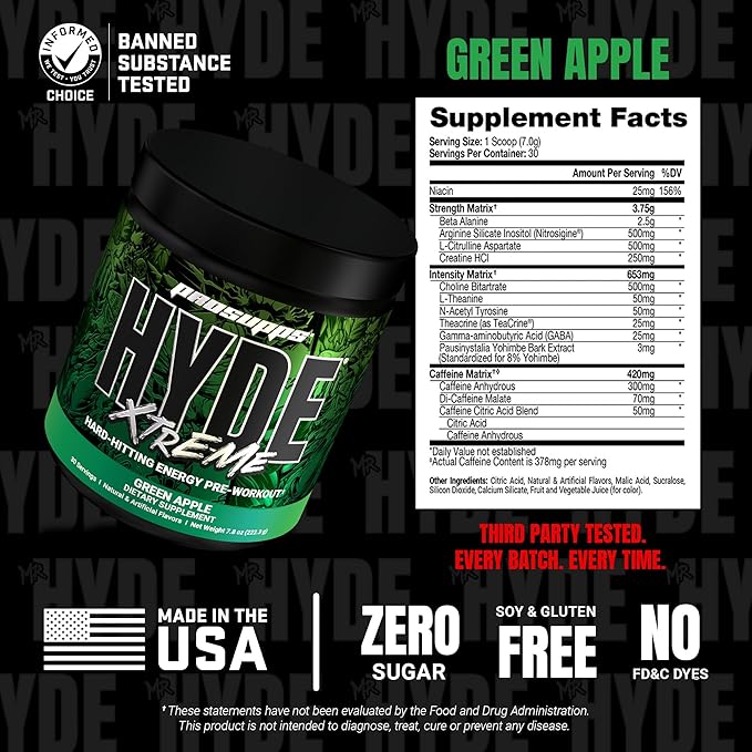 PROSUPPS Mr. Hyde Xtreme Pre Workout Powder with Creatine, Beta Alanine & Caffeine - Extreme