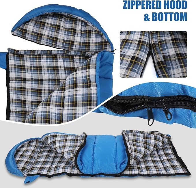 REDCAMP Kids Mummy Sleeping Bag for Camping, 3 Season Cold Weather Sleeping Bag Fit Boys,Girls &