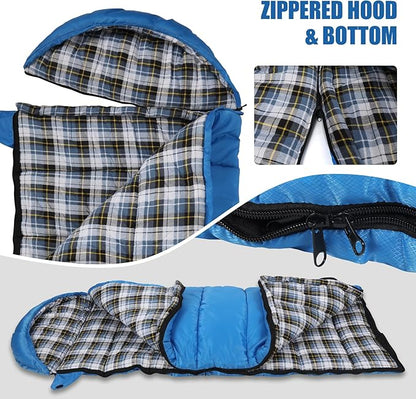 REDCAMP Kids Mummy Sleeping Bag for Camping, 3 Season Cold Weather Sleeping Bag Fit Boys,Girls &