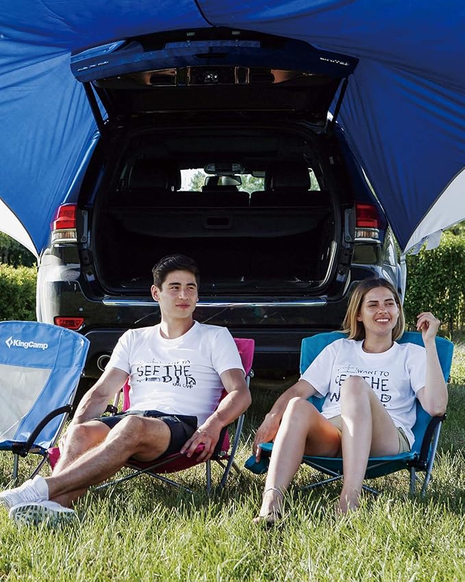 KingCamp Low Beach Chairs, Portable Folding Chair for Adults Extra Wide Ergonomic High Back Seat