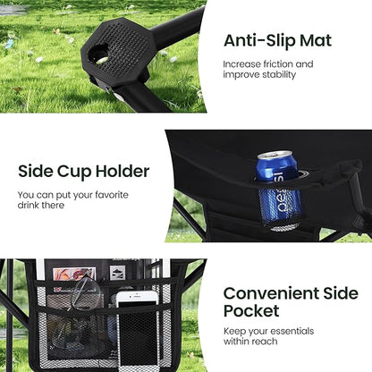HIGH POINT SPORTS 2 Pack Portable Camping Chair for Adults, Folding Outdoor Camp Chair Lightweight
