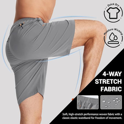 TACVASEN Men's Running Athletic Shorts 9" Quick Dry Workout Gym Shorts Lightweight Summer Shorts 3