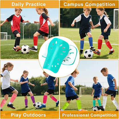 2 Pairs Shin Guards Soccer for Kids,Shin Pads Extra Lightweight Breathable Slide in Shin Guard for