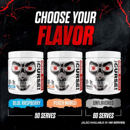 JNX SPORTS The Curse! Creatine Monohydrate Powder 60 Servings | Pure Micronized Creatine 5g Per