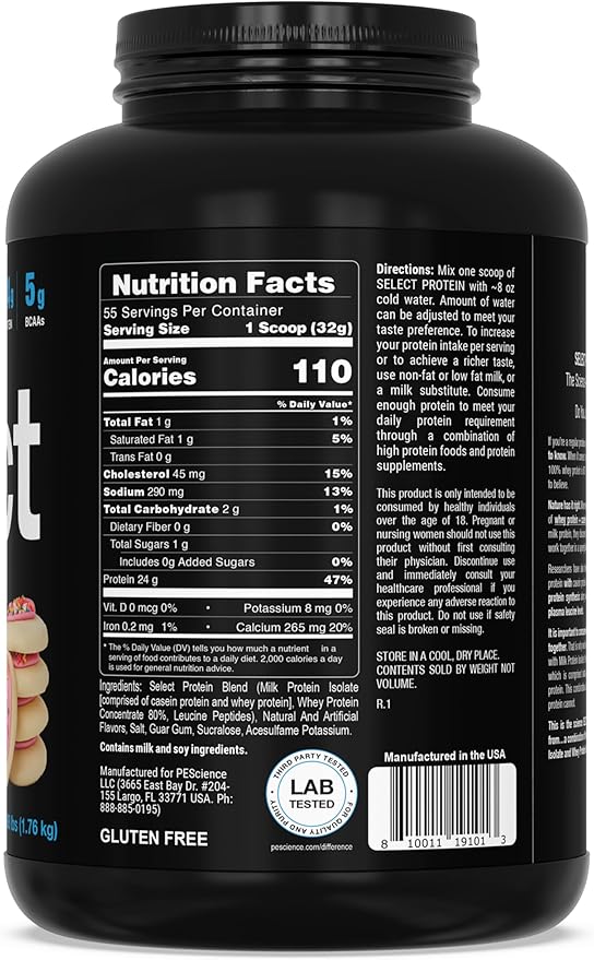 PEScience Select Protein Powder, Whey and Casein Blend, Clean Protein Powder for Women and Men, Low