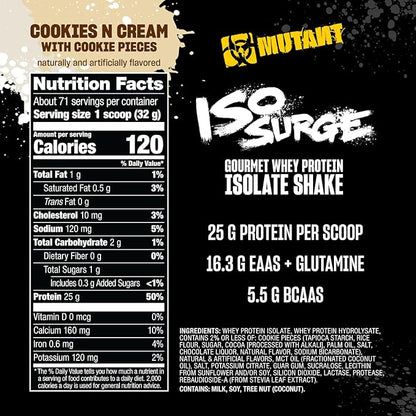 Mutant ISO Surge Whey Protein Isolate Powder Acts Fast to Help Recover, Build Muscle, Bulk and