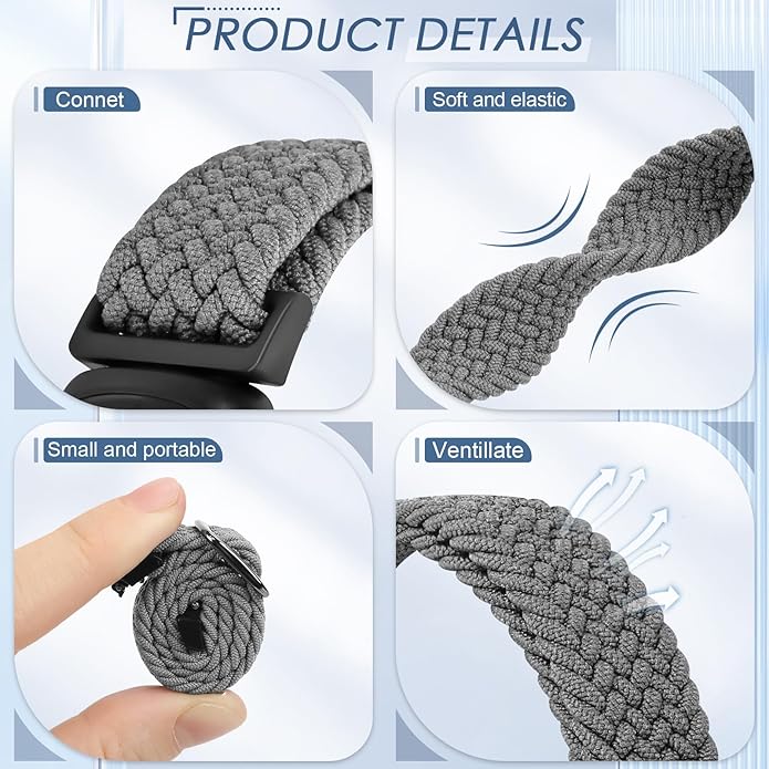 Tiptops Braided Nylon Bands Compatible with Fitbit Inspire 3/Inspire 2/Inspire/Inspire HR/Ace 2/Ace