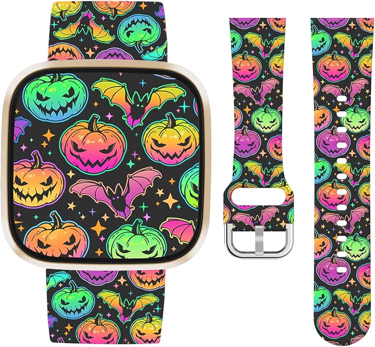 Watbro Halloween Holiday Band Compatible with Fitbit Versa 3 / Sense/Fitbit Versa 4 / Sense 2 Bands
