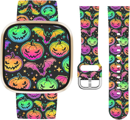 Watbro Halloween Holiday Band Compatible with Fitbit Versa 3 / Sense/Fitbit Versa 4 / Sense 2 Bands