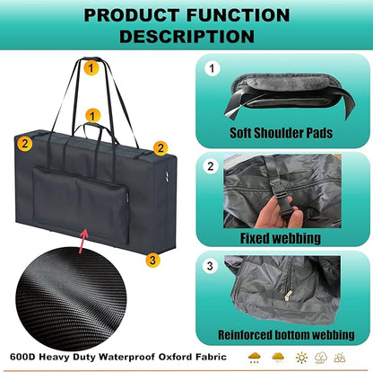 Cornhole Carrying Case, Cornhole Bag Tote Fits 4' x 2' Regulation Size Board, Heavy duty 600D
