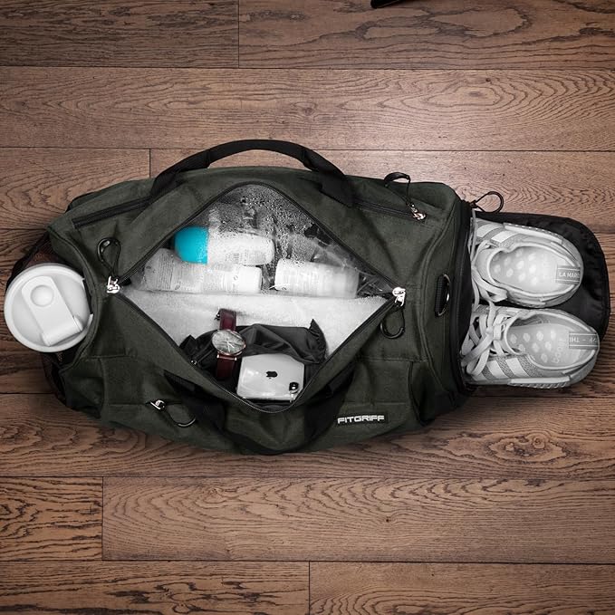 Fitgriff® Gym Bag for Men & Women with Shoe & Wet Compartment - Duffle Bag for Travel, Sports