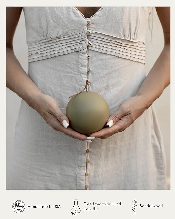 LAWA Sphere Candle - Beautiful Handmade Pillar Scented Soy Wax Elegant Aesthetic Candle
