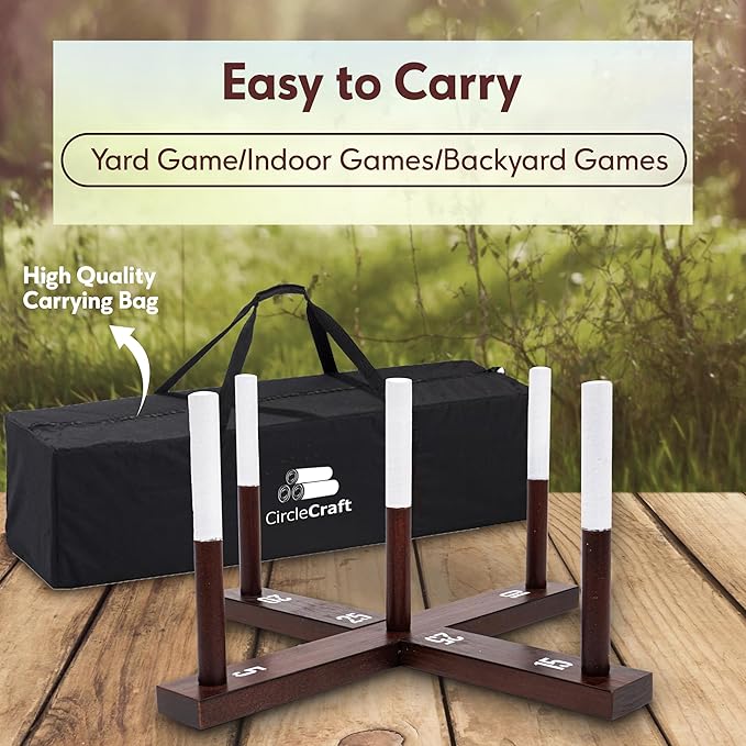 Outdoor Ring Toss Game for Adults - Perfect Lawn and Backyard Game for Adults and Family - Outdoor