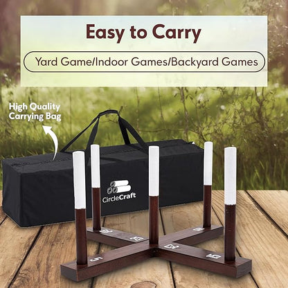 Outdoor Ring Toss Game for Adults - Perfect Lawn and Backyard Game for Adults and Family - Outdoor