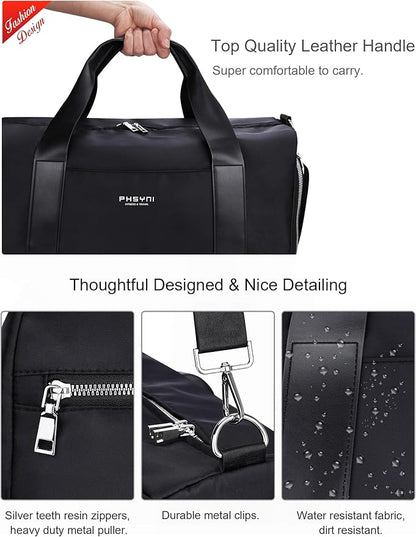 Gym Bag for Women with Shoe Compartment & Wet Pocket - Duffle Bag for Travel Sports Fitness Workout