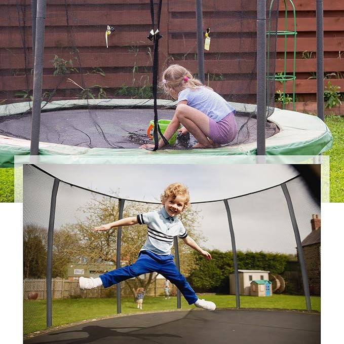 Blulu Trampolines Single Enclosure Pole Set Trampoline Replacement Parts Upper and Lower Enclosure