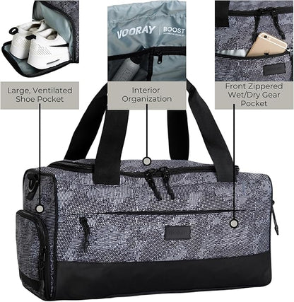 Vooray 22L Boost Duffle Bag – Small Gym Bag for Men and Women, Lightweight Travel Duffel with Shoe