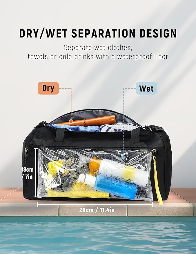 SKYSPER 30L Gym Duffel - Sports Bag Small with Wet Pocket for Sport, Travel, Fitness & Workout Men