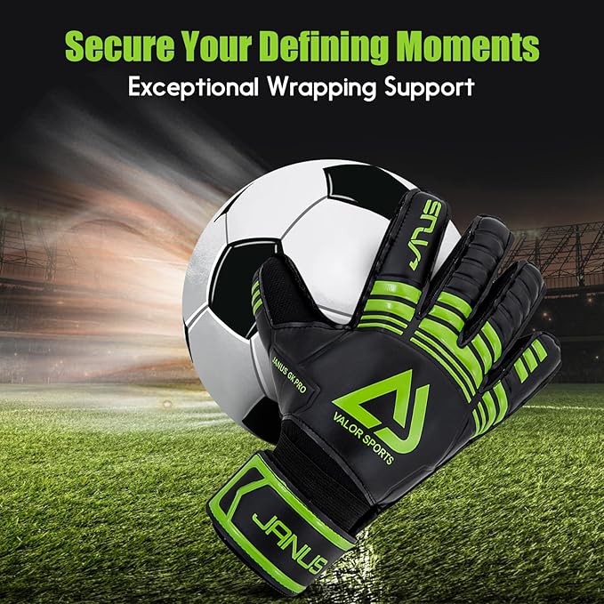 Soccer Goalkeeper Gloves with Finger Protection to Prevent Injuries, Strong Grip for Tough Tackles