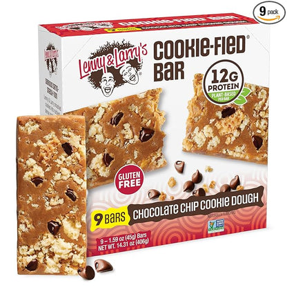 Lenny & Larry's Cookie-fied Bar ??Chocolate Chip Cookie Dough Vegan Protein Bars 9x45g ??Healthy