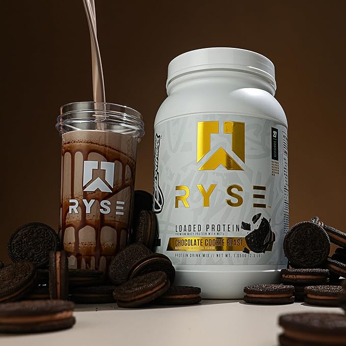 RYSE Loaded Protein Powder - Chocolate Cookie Blast - 25g Whey Protein Isolate & Concentrate with