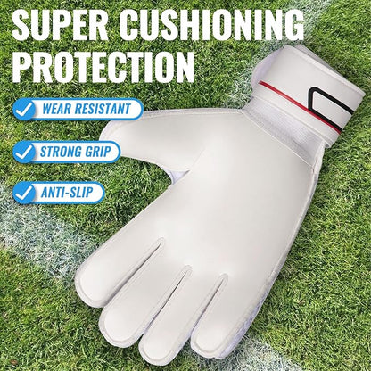 Malker Soccer Goalie Gloves Goalkeeper Gloves with Fingersave and Double Wrist Protection, Strong