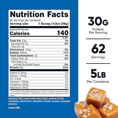 Nutricost Whey Protein Isolate (Salted Caramel, 5LBS)