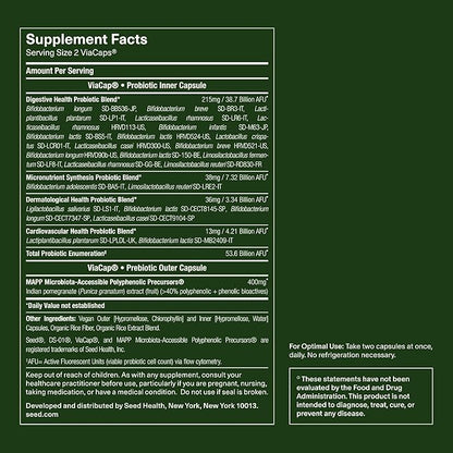 Seed DS-01 Daily Synbiotic - Prebiotic and Probiotic for Women & Men - Digestive Health, Gut