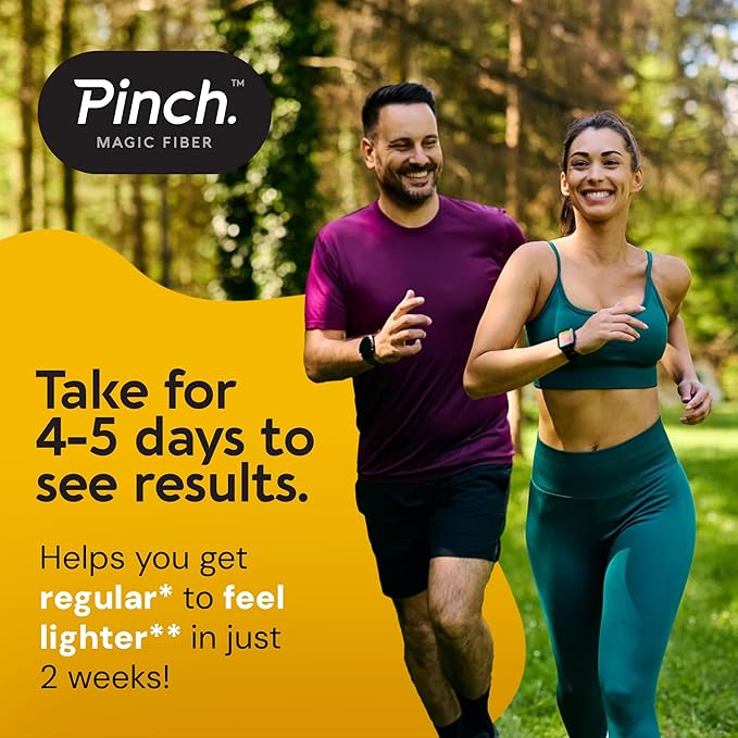 Pinch Magic Sugar Free Fiber Powder ??Light Lemon Ginger Psyllium Husk with Bromelain & Vitamins C