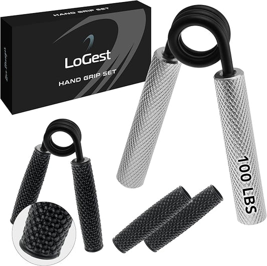 Logest Metal Hand Grip Strengthener 100LB-350LB No Slip Heavy-Duty Grip Strengthener with Gift Box