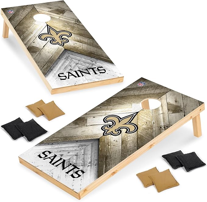NFL Football 2' x 4' Regulation Size Solid Wood Cornhole Set with Direct Print HD Team Graphics