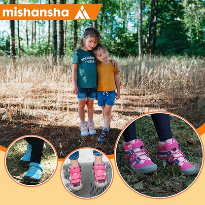 Mishansha Kids Hiking Boots Toddler Girls Boys Hiking Shoes Water-Resistant Anti-Collision Non-Slip