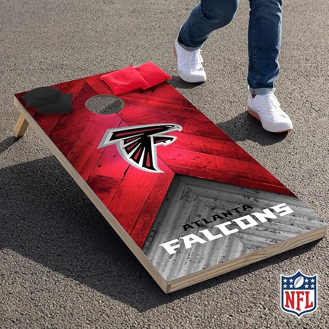 NFL Football 2' x 4' Regulation Size Solid Wood Cornhole Set with Direct Print HD Team Graphics