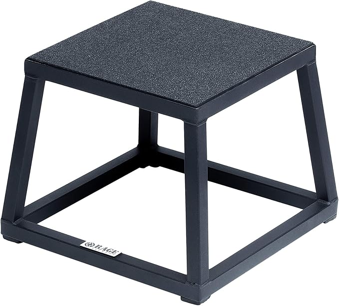 Rage Fitness Steel Plyo Box 12-18-24 Inch High Anti-Slip Pre-Assembled Plyometric Jump Box for Home