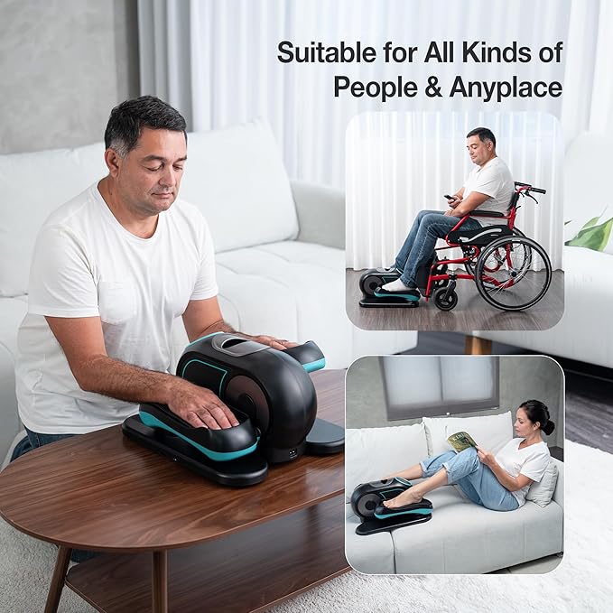 Under Desk Elliptical Machine, Ellipse Leg Exerciser for Seniors, Seated Pedal Exerciser with