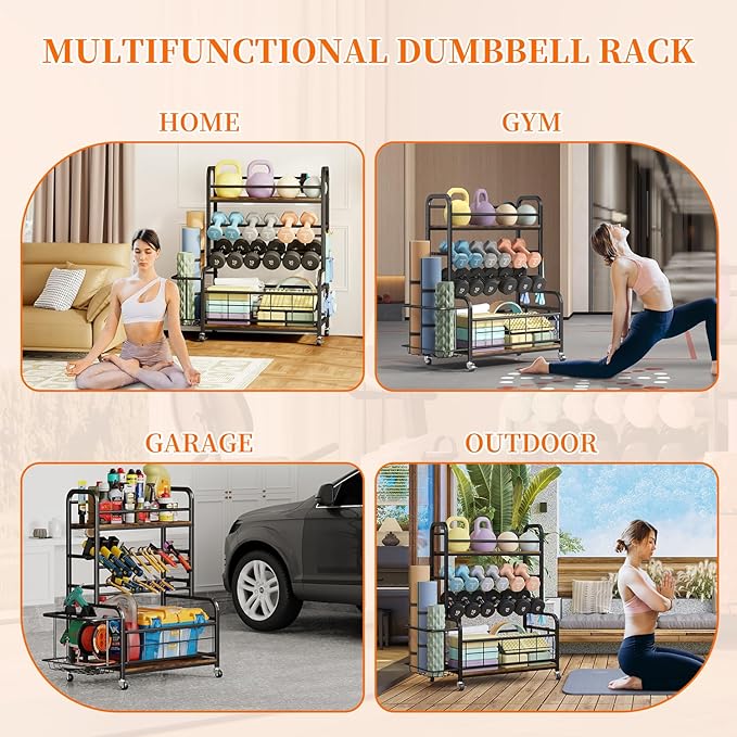 Homeiju 450LBS Dumbbell Rack,Weight Rack for Dumbbells,Weight Rack for Home Gym,Home Gym Storage