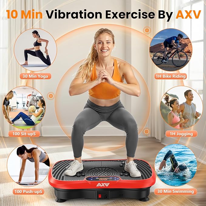AXV Vibration Plate Fitness Platform Exercise Machine Vibrating Shaking Full Body Shaker Workout