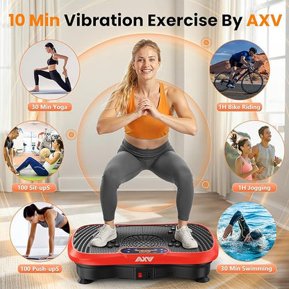 AXV Vibration Plate Fitness Platform Exercise Machine Vibrating Shaking Full Body Shaker Workout