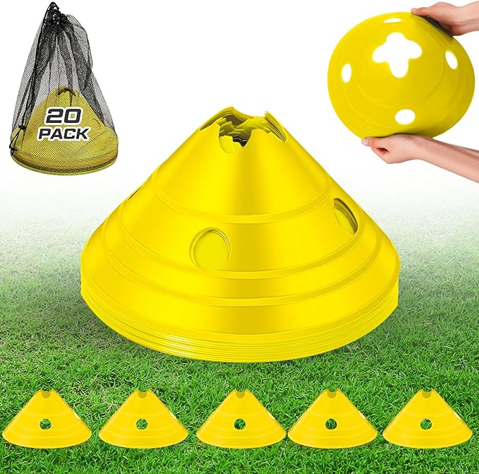 ShinyRelief Jumbo Disc Cones Jumbo Soccer Cones with Mesh Bag Giant Large Agility for Soccer