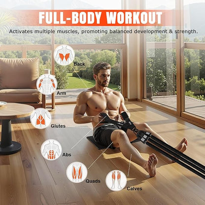 HPYGN Rowing Resistance Bands, Best Replacement for Rowing Machine, Home Gym Workout Equipment for