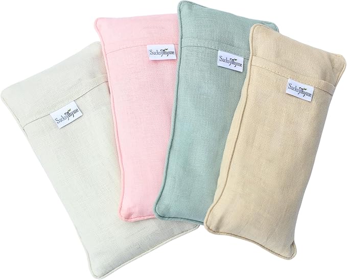 Organic Linen Eye Pillow - Lavender & Flaxseed for Relaxation, Yoga, Stress Relief - Microwavable