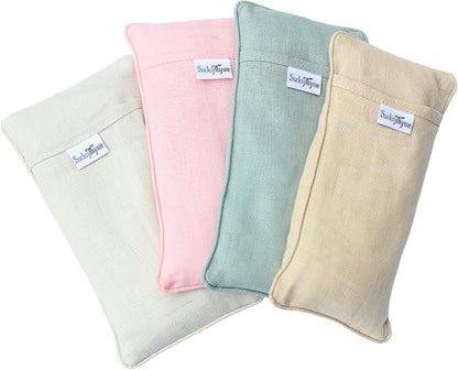 Organic Linen Eye Pillow - Lavender & Flaxseed for Relaxation, Yoga, Stress Relief - Microwavable