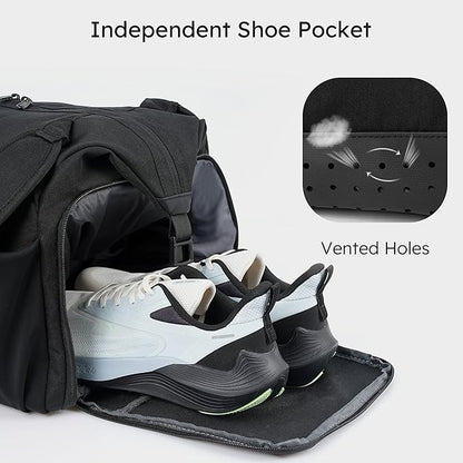Small Gym Bag for Men with Shoes Compartment and Wet Pocket Convertible Duffle Bag and Gym Backpack
